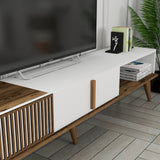 Meubles de télévision Milan Alt Walnut Mélamine blanche 180x40x35 cm