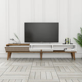 TV Meubel Milan Alt Walnoot Wit Melamine 180x40x35 cm