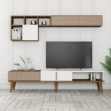 Ensemble de meubles télévisés Milan TV Walnut Mélamine blanche 180x40x35 cm