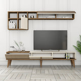 Ensemble de meubles télévisés Milan TV Walnut crème mélamine 180x40x35 cm