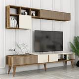 Ensemble de meubles télévisés Milan TV Walnut crème mélamine 180x40x35 cm