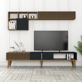 Ensemble de meubles de télévision Milan TV Walnut Anthracite Mélamine 180x40x35 cm