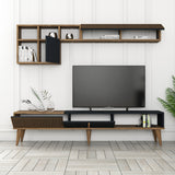 Ensemble de meubles de télévision Milan TV Walnut Anthracite Mélamine 180x40x35 cm