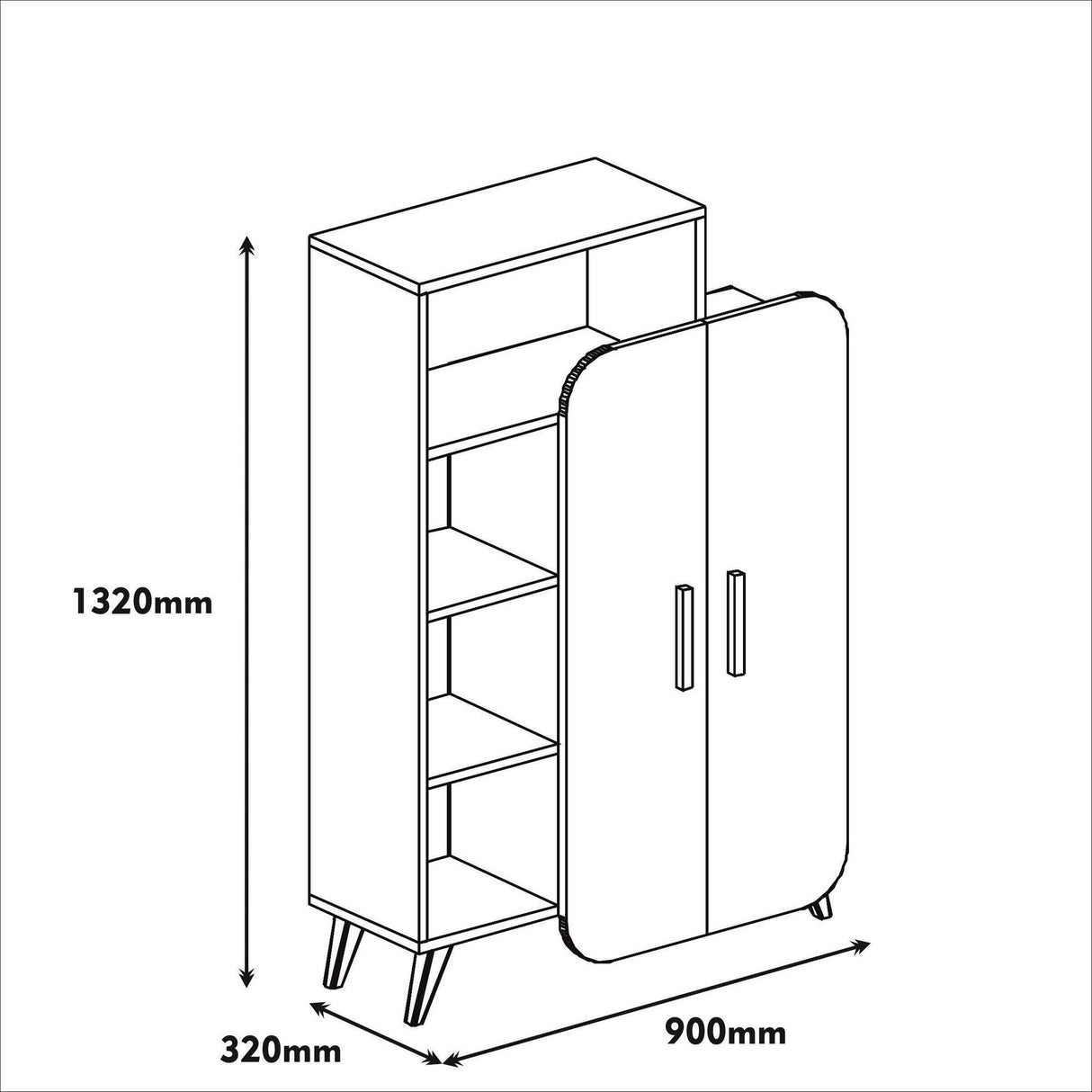 Boekenkast Form Wit Melamine 90x132x32 cm