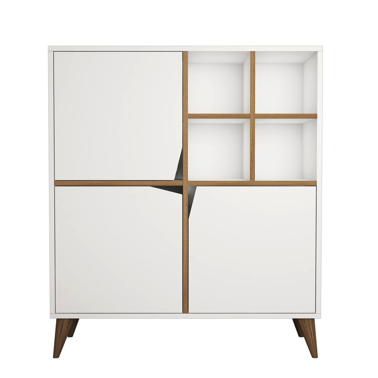 Armoire murale impulsion blanche noix mélamine 100x115x30 cm