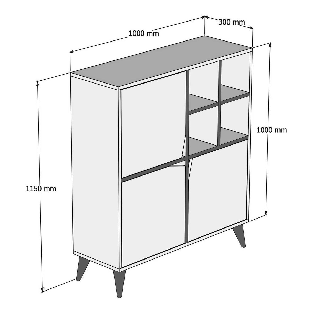 Armoire murale Pulse en noix de mélamine blanche 100x115x30 cm