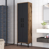 Armoire murale berlin noix anthracite mélamine 60x200x35 cm