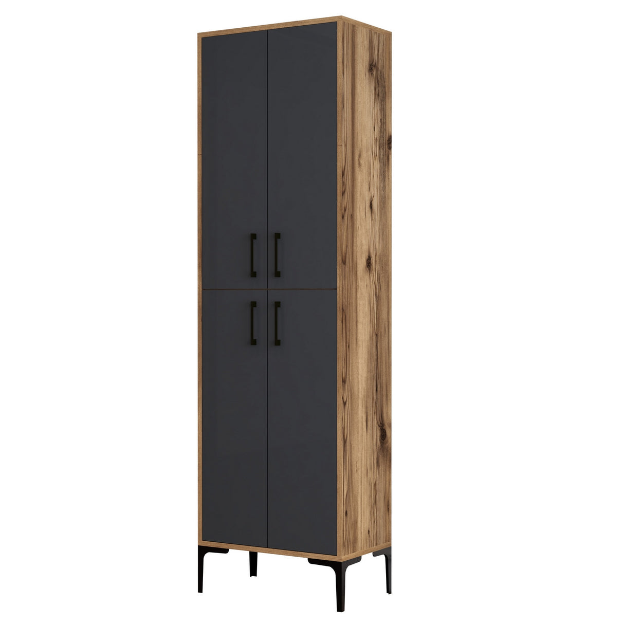 Armoire murale berlin noix anthracite mélamine 60x200x35 cm