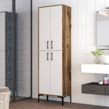 Armoire murale berlin noix mélamine blanche 60x200x35 cm