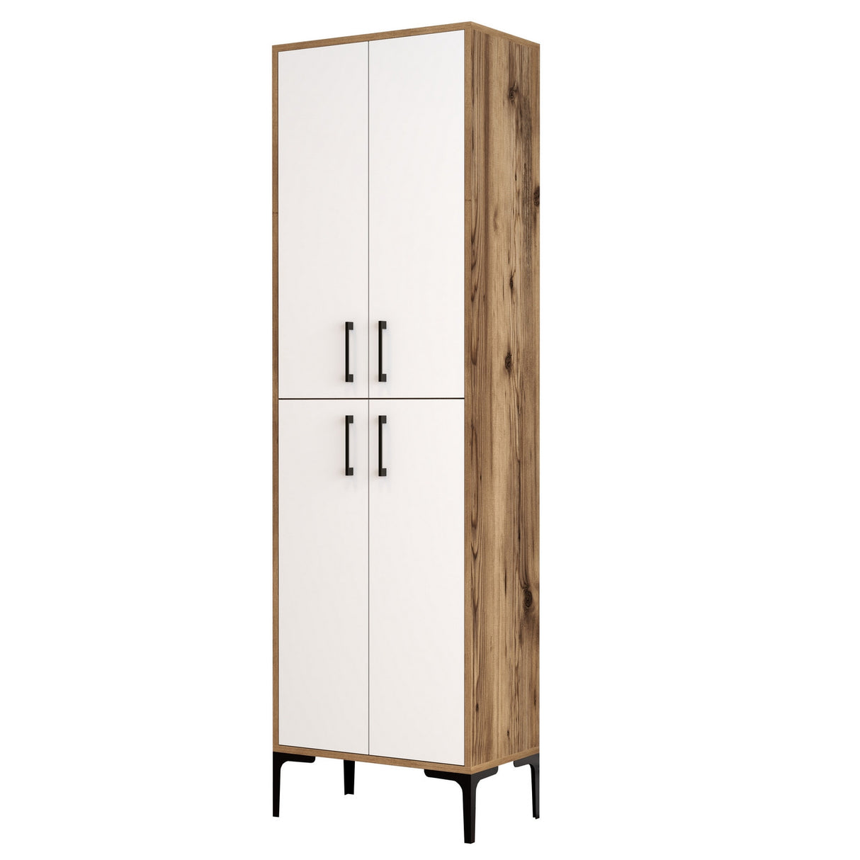 Armoire murale berlin noix mélamine blanche 60x200x35 cm