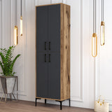 Chaussure armoire berlin noix anthracite mélamine 60x200x35 cm