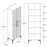 Schoenenkast Berlin Walnoot Antraciet Melamine 60x200x35 cm