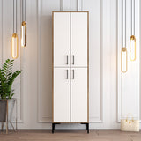 Chaussure armoire berlin noix de mélamine blanche 60x200x35 cm