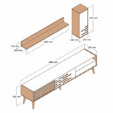 Ensemble de meubles de télévision Valsiya Walnut White Mélamine 180x35x45 cm