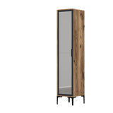 Armoire kumual r walnut anthracite mélamine 40x47.5x201.4 cm