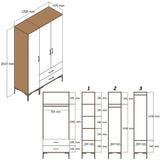 Garde-robe kumual pt noyer anthracite mélamine 120x47.5x201.4 cm