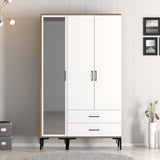 Armoire Kumual Rt Walnut White Mélamine 120x47.5x201.4 cm