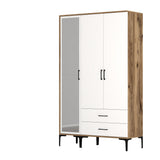 Armoire Kumual Rt Walnut White Mélamine 120x47.5x201.4 cm