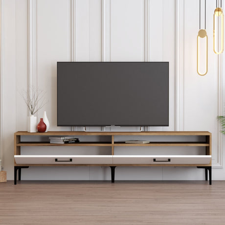 Ensemble de meubles TV Gebze Walnut Mélamine blanche 180x35x47 cm