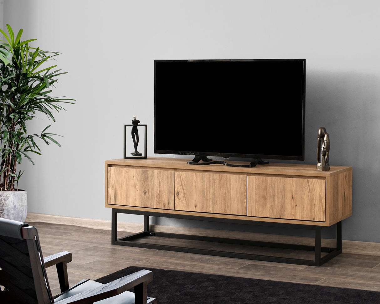 Meubles de télévision TILSIM Pine noire mélamine 140x50x40 cm