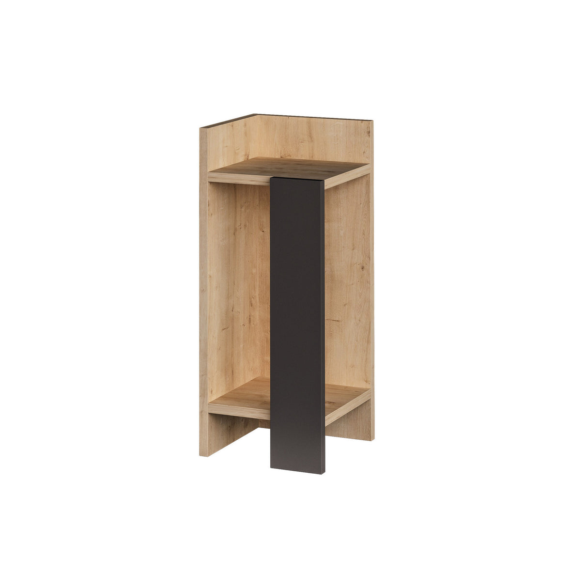 Table de chevet à gauche Elos Oak Anthracite Mélamine 25x60x27 cm