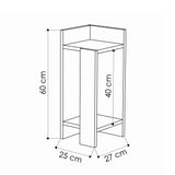 Table de chevet à gauche Elos Oak Anthracite Mélamine 25x60x27 cm