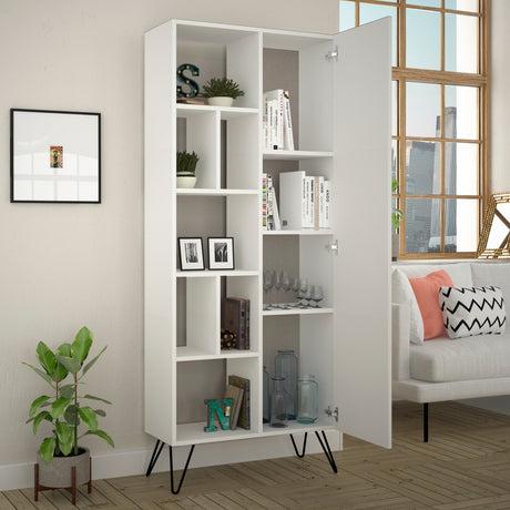 Boekenkast Jedda Wit Melamine 79x190x32 cm