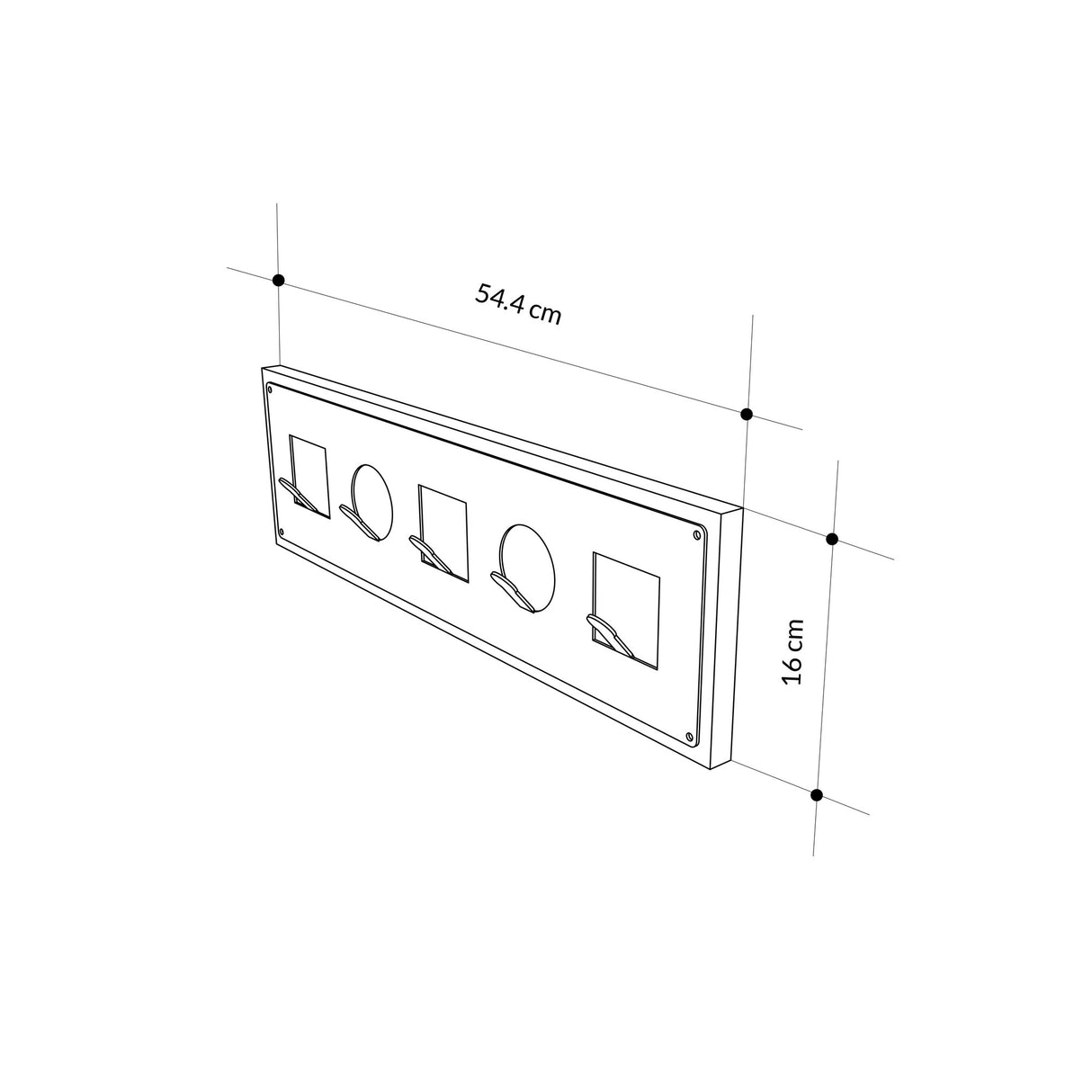 Kapstok 5-Haaks Ican Eikenhout Melamine