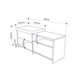 Schoenenkast Filux Antraciet Melamine 120,3x51x40,5 cm