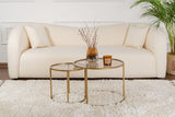 Ensemble de tables basses rondes modernes de 2 Uru Or - Verre Bronze - 60/42 cm 