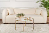 Table basse ronde moderne Uru Or - Verre - 80 cm 