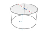 Table basse ronde moderne Uru Or - Verre - 80 cm 