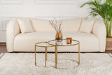 Ensemble de tables basses rondes modernes Uru Or - Verre Transparent - 60/42 cm 