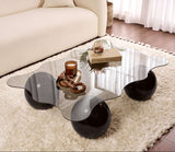 Salontafel Noxa zwart en grijs 120x80 cm Black Grey Tempered glass