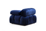 Modulaire bank 3-zits met hocker Bubble velvet blauw