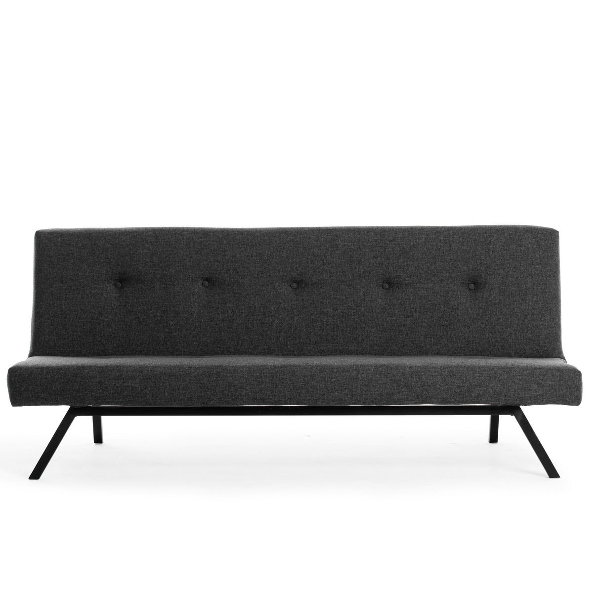 Canapé-lit 3 places Zoly Anthracite Tissu - 180 cm - Sans accoudoirs - Capitonné 