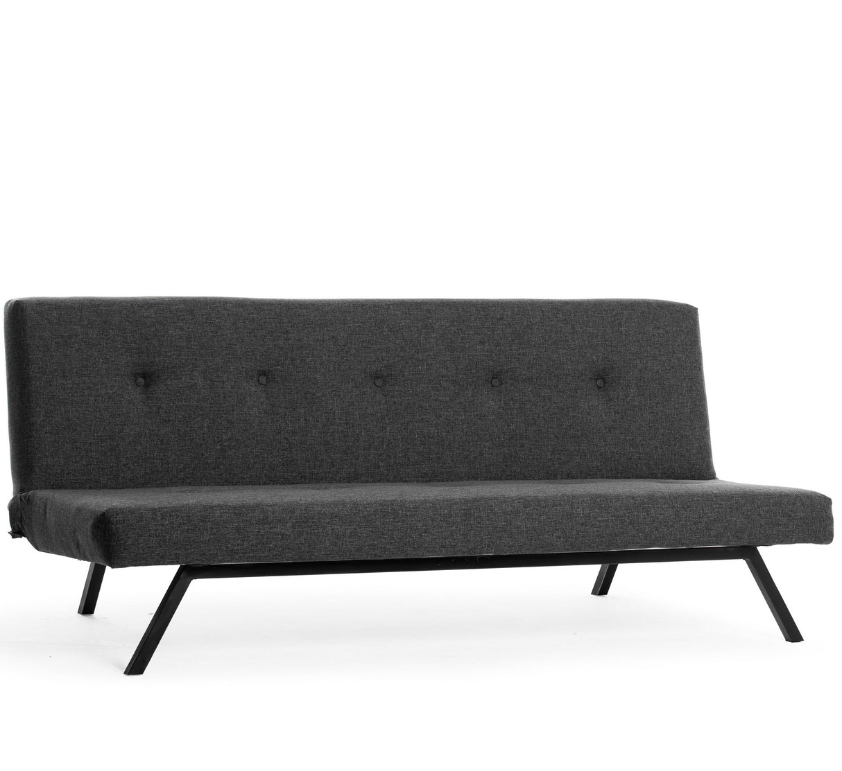 Canapé-lit 3 places Zoly Anthracite Tissu - 180 cm - Sans accoudoirs - Capitonné 