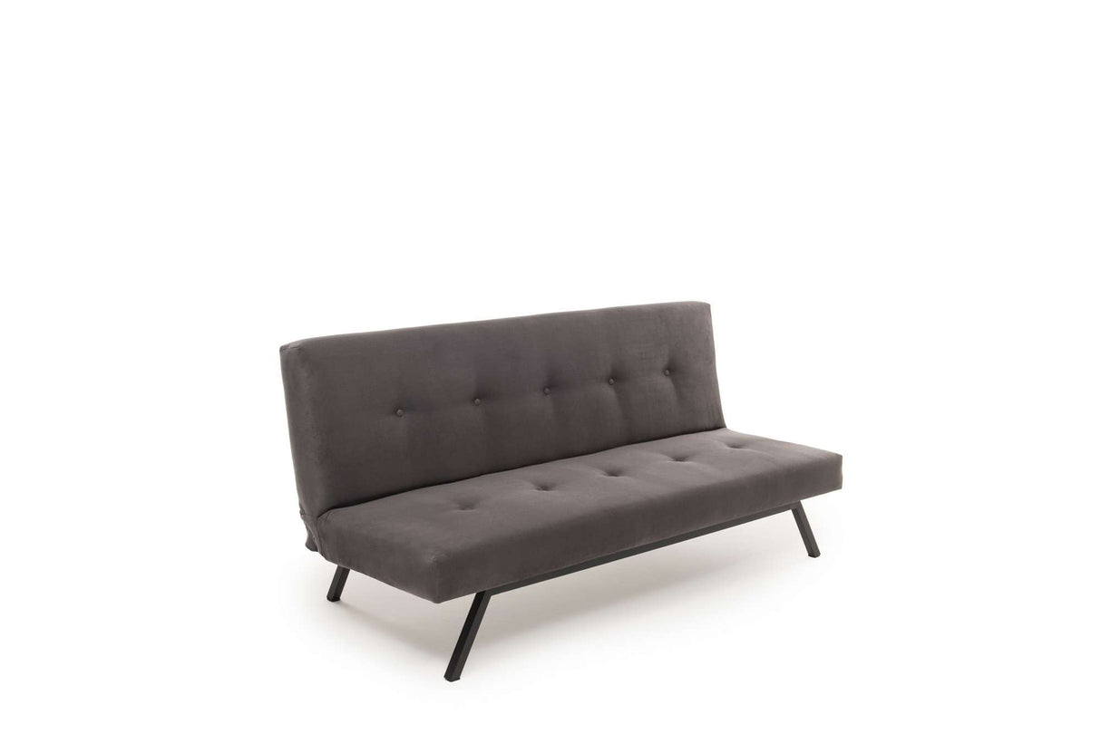 Canapé-lit 3 places Zoly Gris Tissu - 180 cm - Sans accoudoirs - Capitonné 