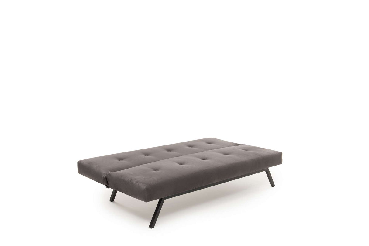 Canapé-lit 3 places Zoly Gris Tissu - 180 cm - Sans accoudoirs - Capitonné 