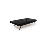 Canapé-lit 3 places Zoly Noir Tissu - 180 cm - Sans accoudoirs - Capitonné 
