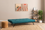 Canapé-lit 3 places Zoly Vert Pétrole Tissu - 180 cm - Sans accoudoirs - Capitonné 
