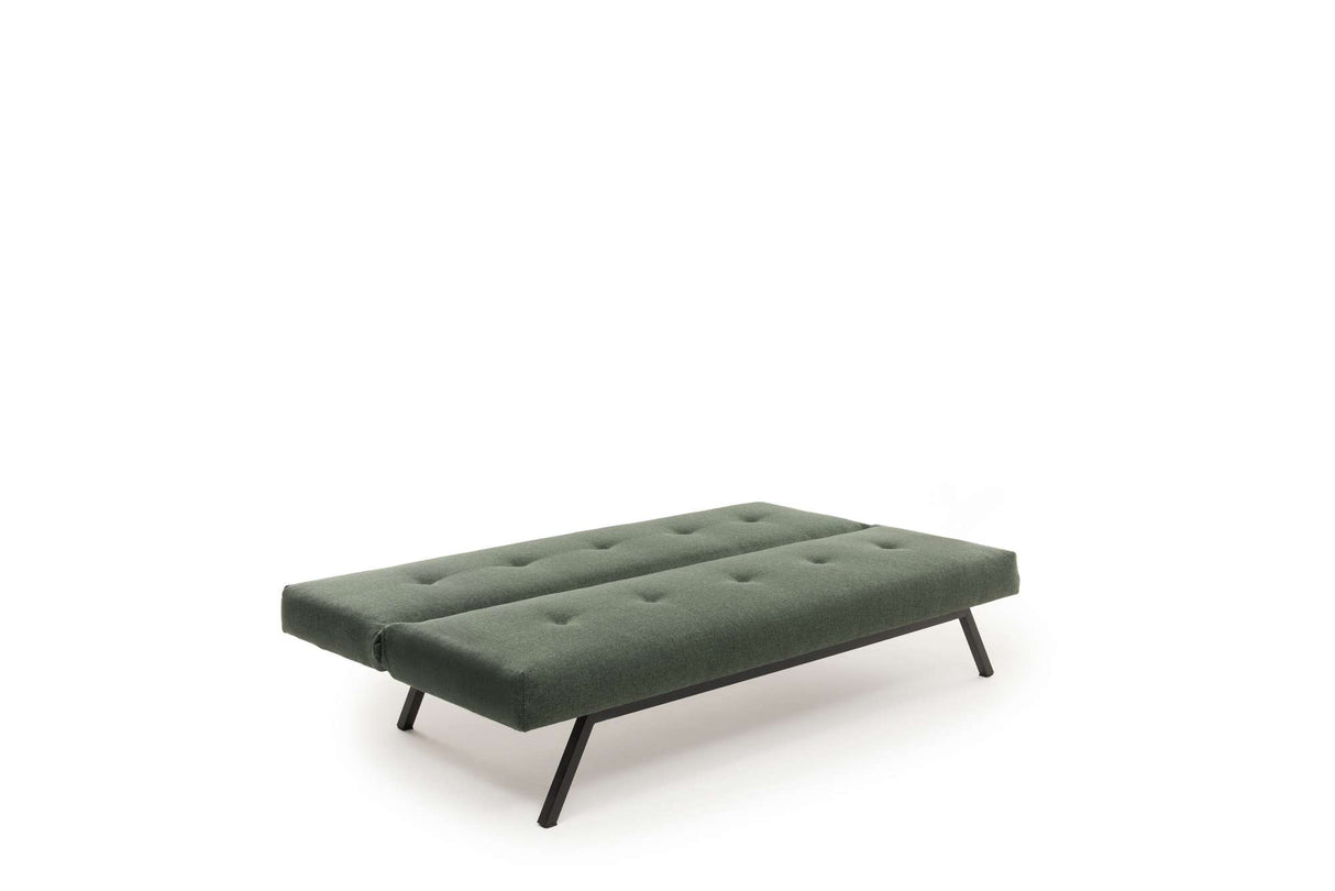 Canapé-lit 3 places Zoly Vert Tissu - 180 cm - Sans accoudoirs - Capitonné 