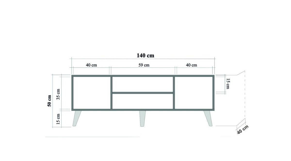 Meubles de télévision Truva Sonoma Oak Mélamine rayée 140x50x40 cm