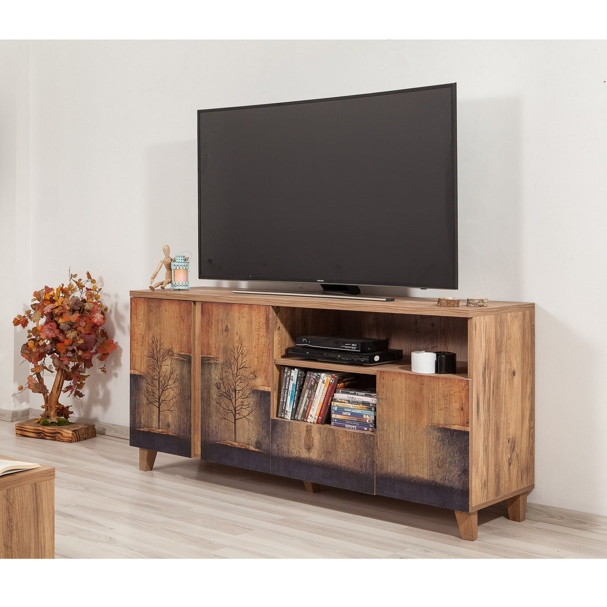 Meubles de télévision Marina Mila Atlantic Pine Mélamine 160x76x45 cm