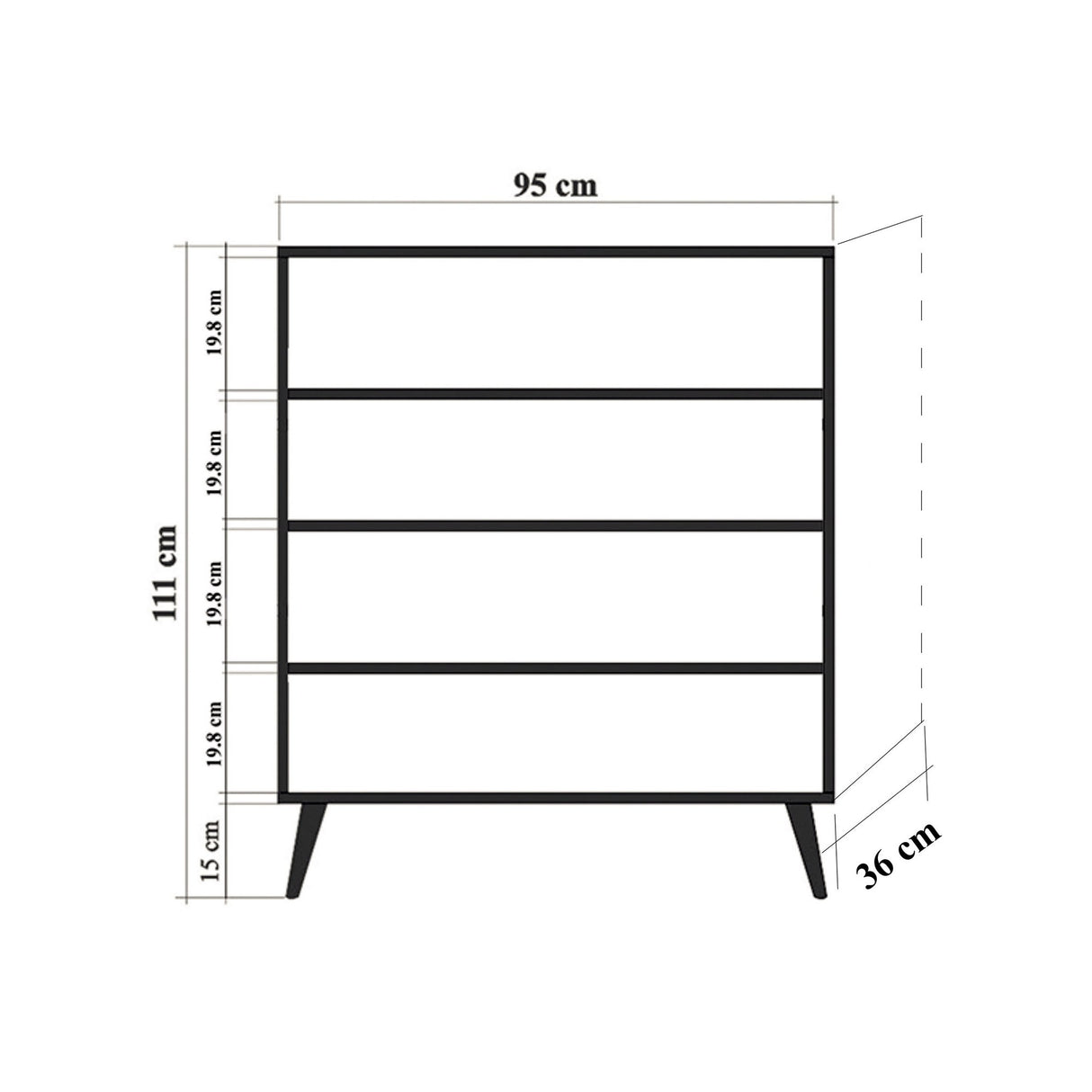 Armoire murale Multilux Sonoma Eik Melamine 95x111x36 cm