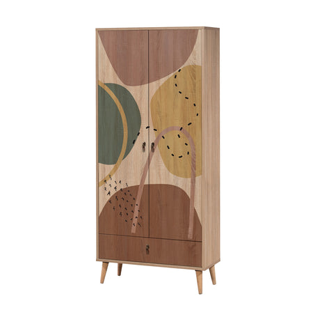 Armoire Ville Gardrop Multicolor Mélamine 80x190x45 cm