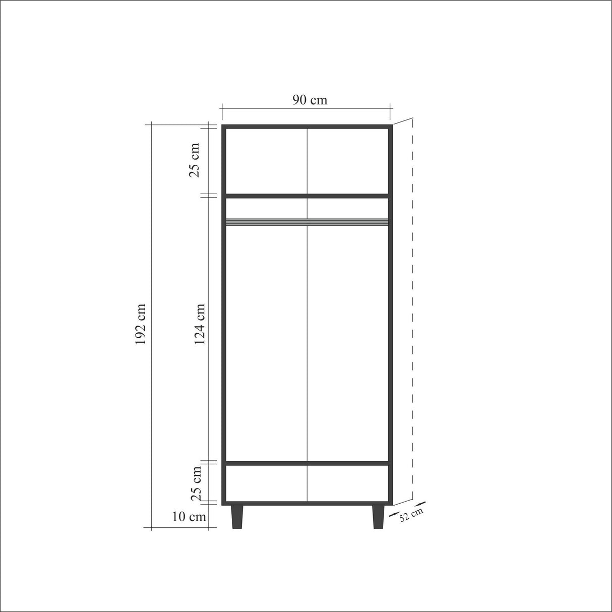 Kledingkast Stil Sonoma Eik Melamine 90x192x52 cm