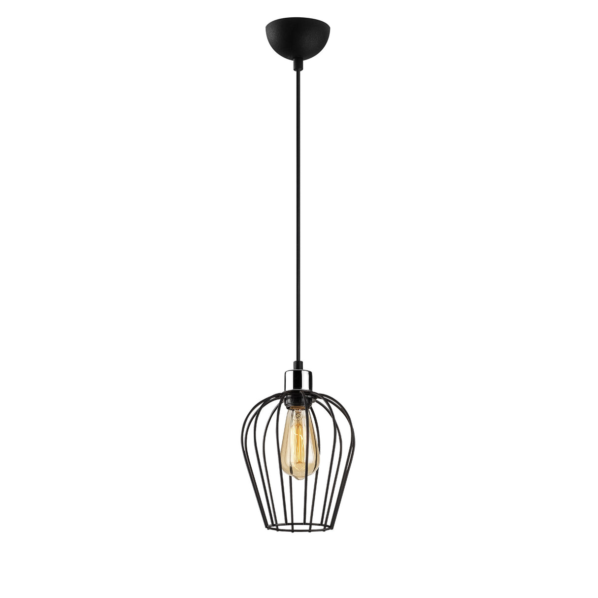 Hanglamp 1-lichts 20 cm Zwart Metaal Predator