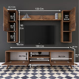 Ensemble de meubles TV Alta Walnut Melamine 180x48.6x35 cm