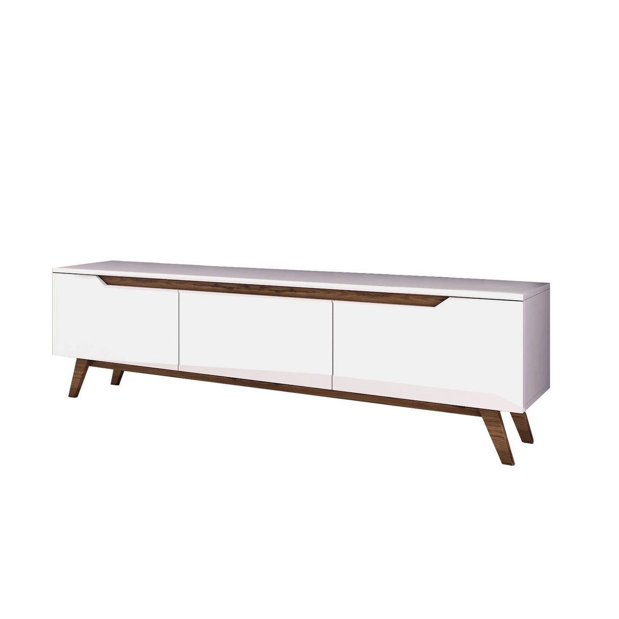 TV Meubel Osiris Wit Donker Walnoot Melamine 180x48,6x35 cm